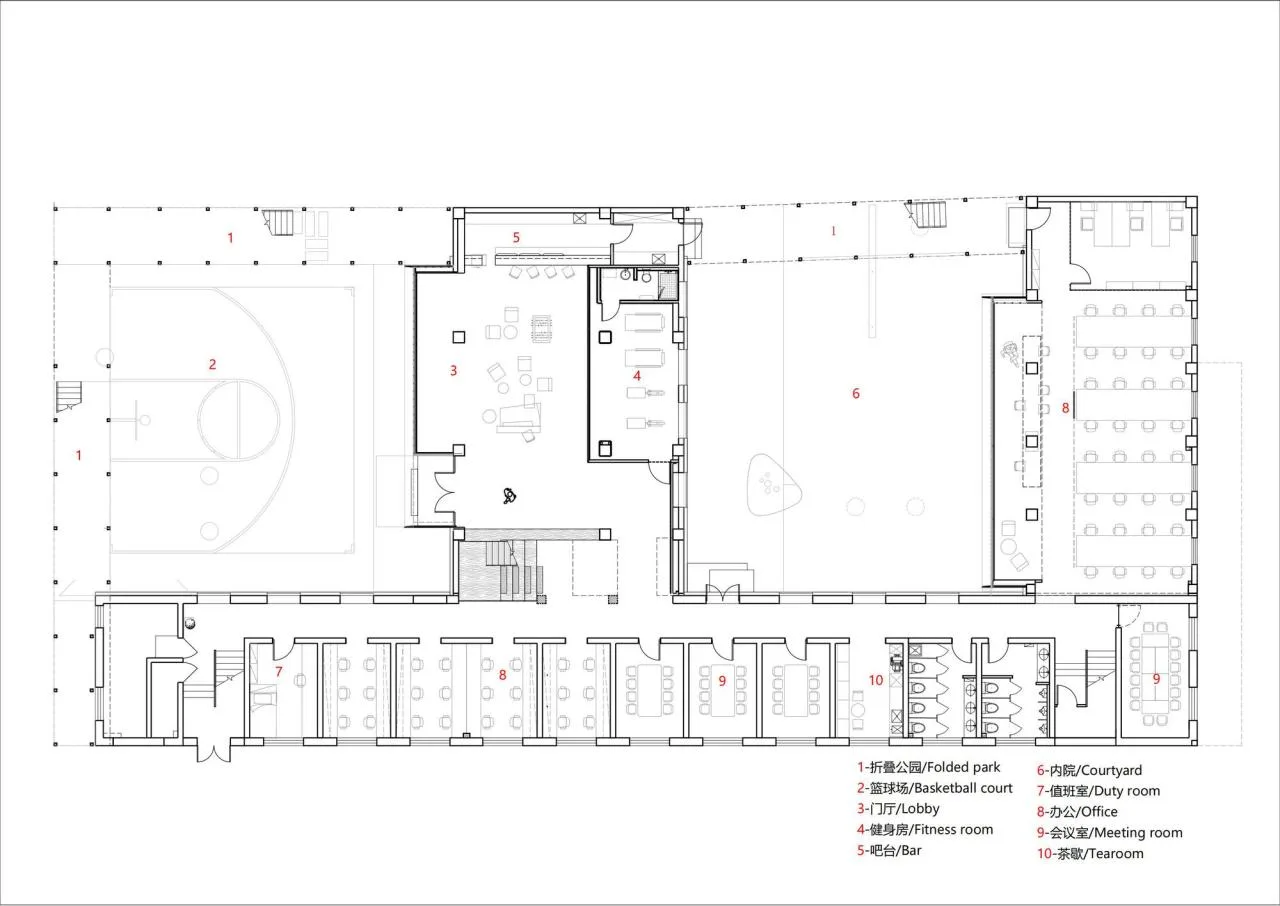 BIM Architecture | Titanium Media 'Folding Park', Renovation/Approach Design of the Former Site of Beijing Tuanhe Police Station