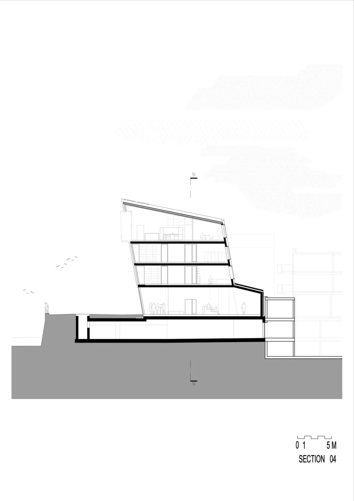 BIM Architecture | Ötztal Tourist Center/Obermoser+Partner Architekten - Section diagram