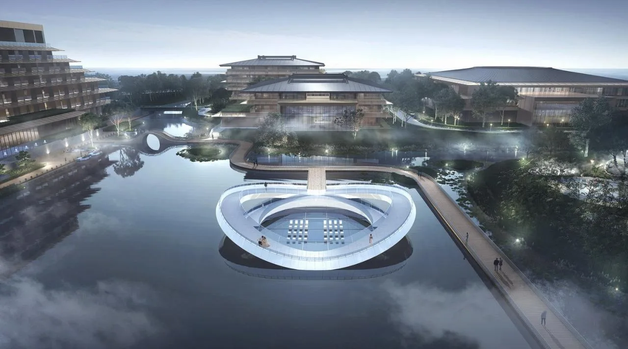 BIM Architecture | Wetland Floating Island · Qinhu Hotel/Jianhe Architecture