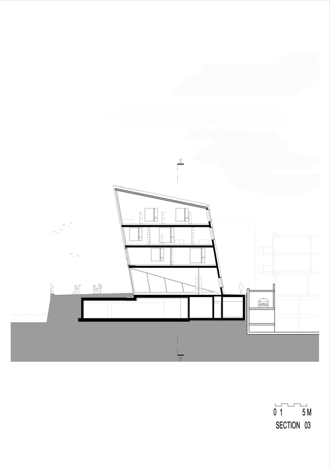 BIM Architecture | Ötztal Tourist Center/Obermoser+Partner Architekten - Section diagram