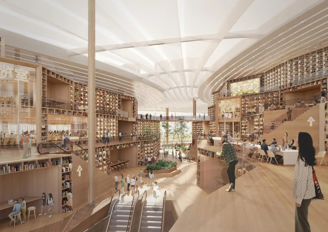 BIM Architecture | Wuhan Library New Building: Winning Bid for 'Knowledge Canyon' Solution/MVRDV+Zhejiang University Campus