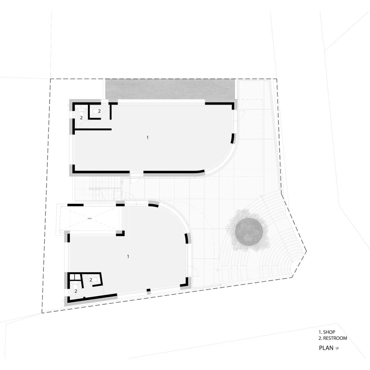 BIM architecture | staircase leading to street corner, Y2 complex/DAAL