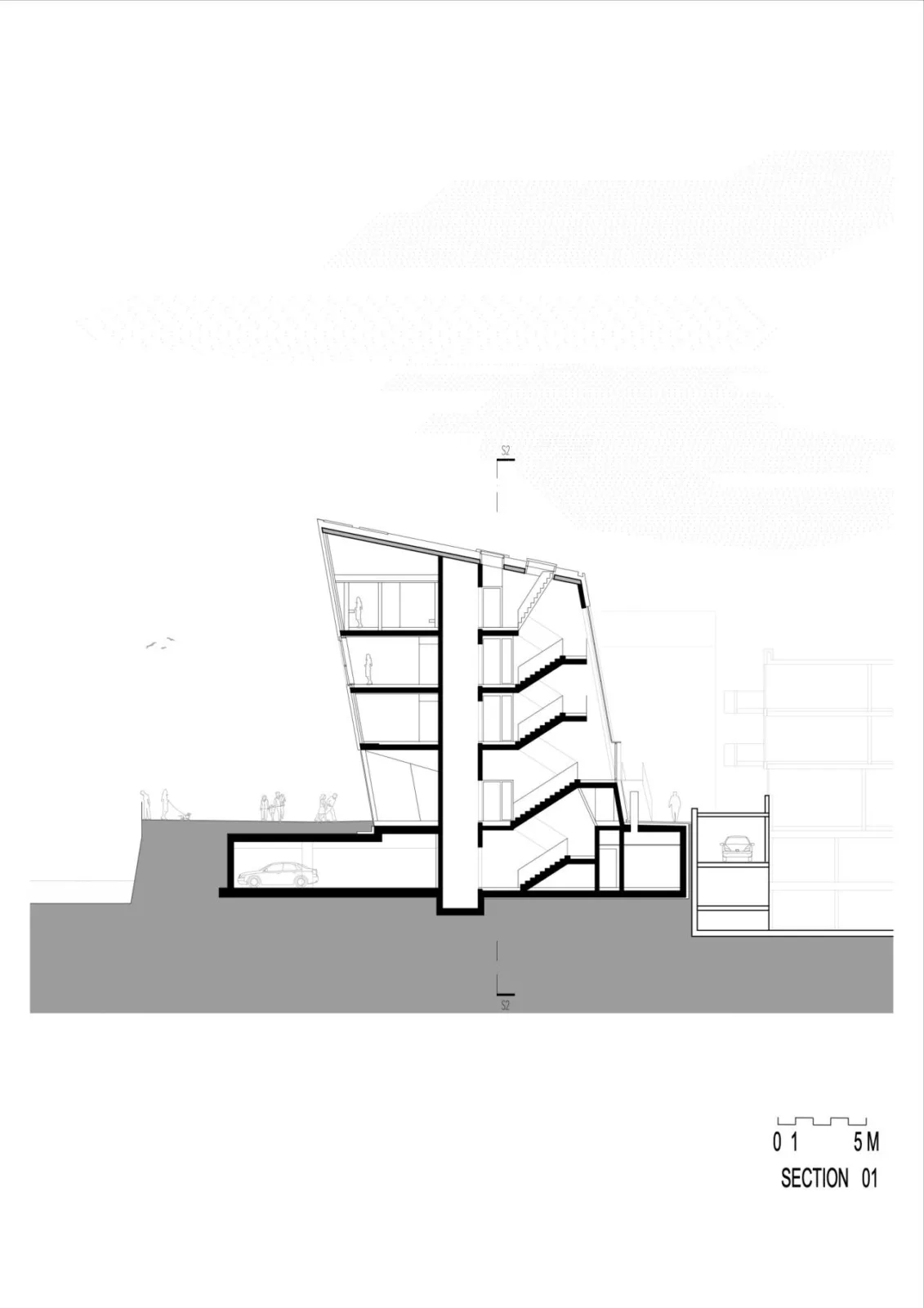 BIM Architecture | Ötztal Tourist Center/Obermoser+Partner Architekten - Section diagram