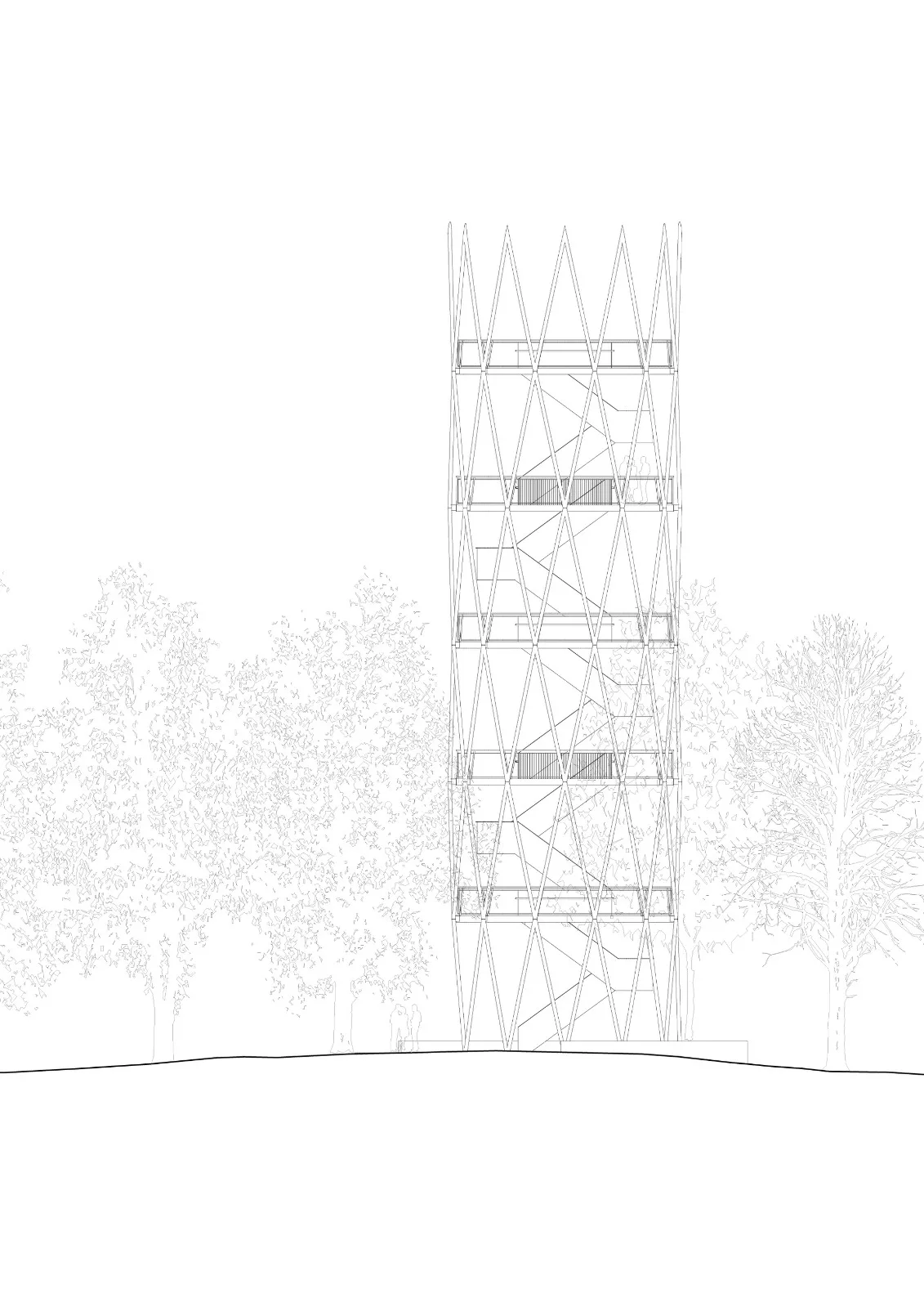 BIM Architecture | Hardtbergturm Observation Tower Elevation/Wolfgang Ott Architekt BDA