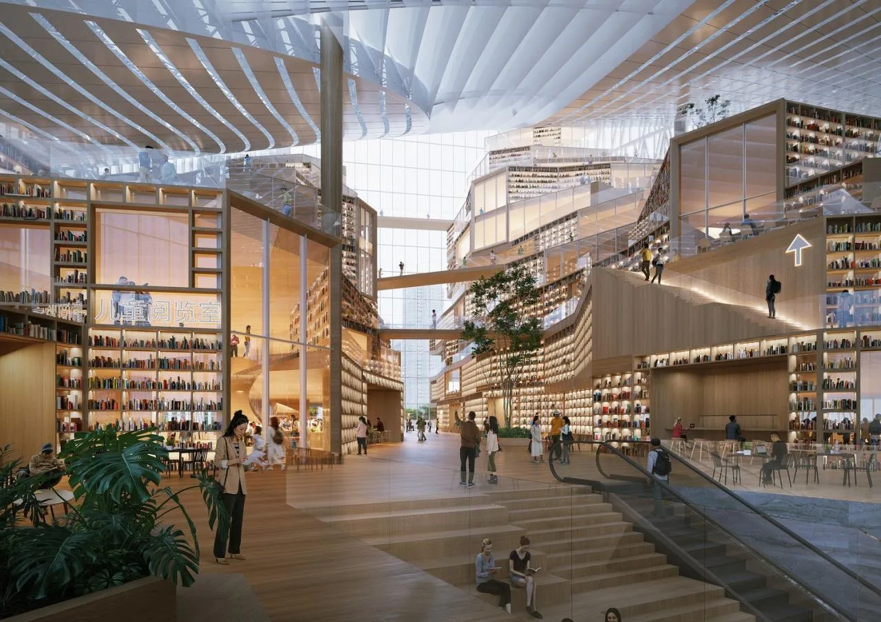 BIM Architecture | Wuhan Library New Building: Winning Bid for 'Knowledge Canyon' Solution/MVRDV+Zhejiang University Campus