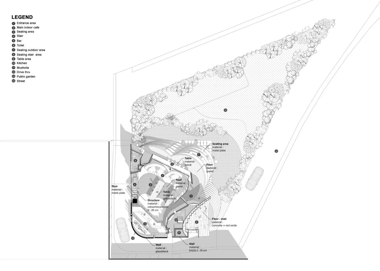 BIM Architecture | Tree Crown Garden Tanatap/RAD+ar First Floor Plan