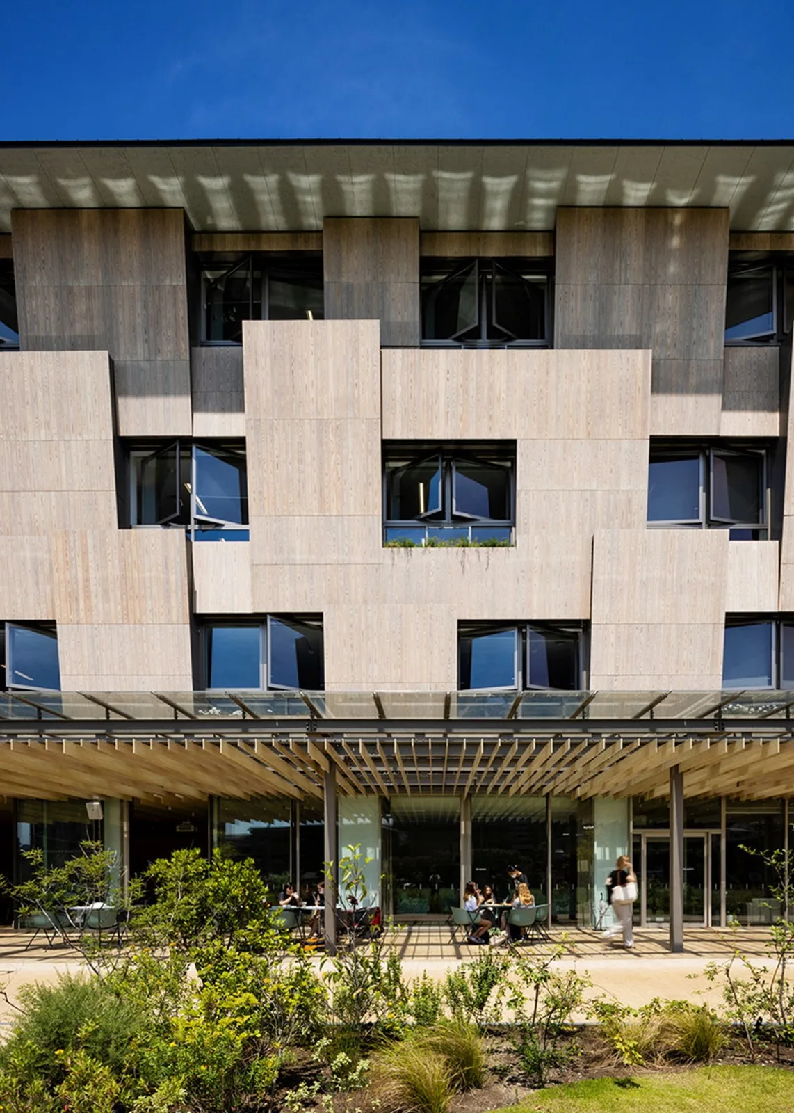 BIM Architecture | Yokohama International School, both interior and exterior wooden finishes/Dacheng Construction+Kengo Kuma Architecture Urban Design Firm