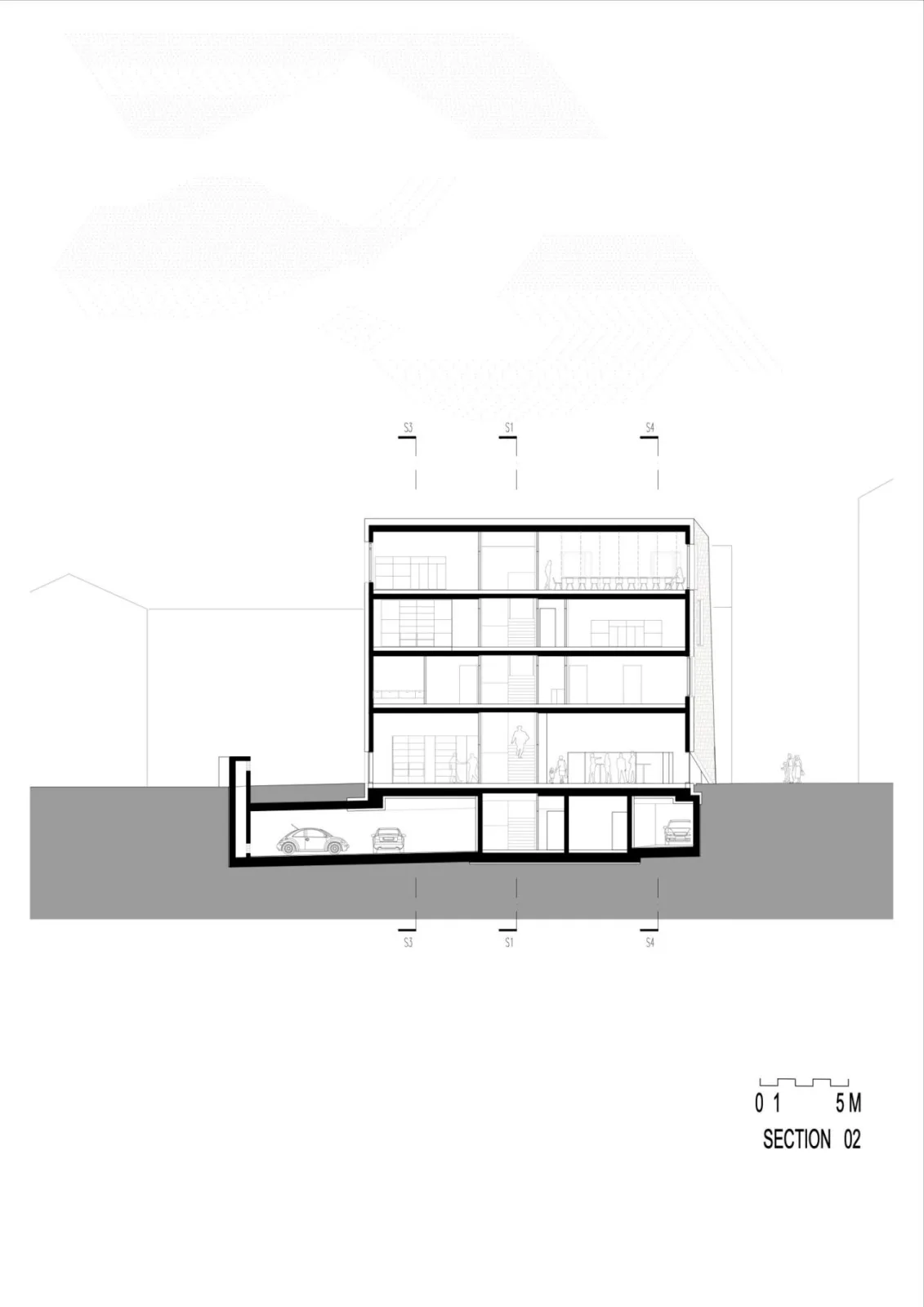 BIM Architecture | Ötztal Tourist Center/Obermoser+Partner Architekten - Section diagram