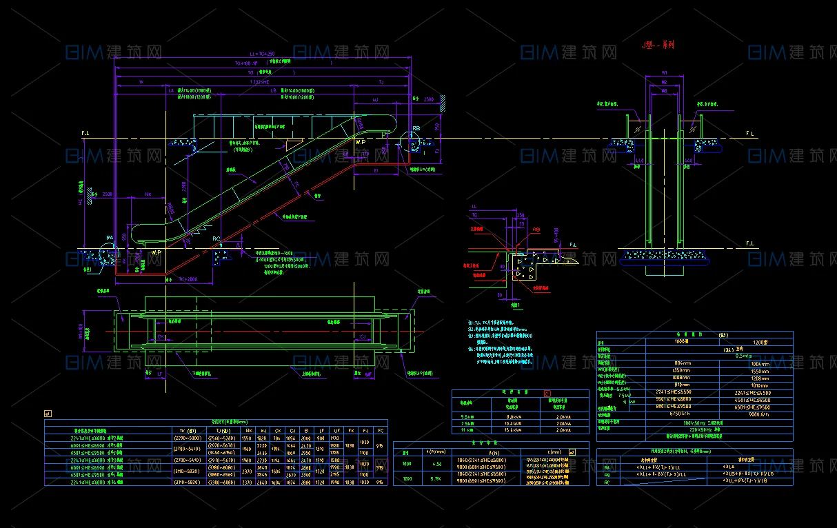 88 sets of elevator detailed drawings, mall escalators, passenger elevators, freight elevators, rolling elevators CAD drawings in DWG format