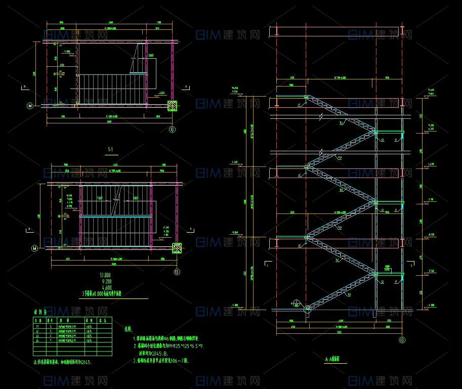 23 sets of steel structure evacuation stairs, outdoor steel ladder CAD detailed drawings in DWG format