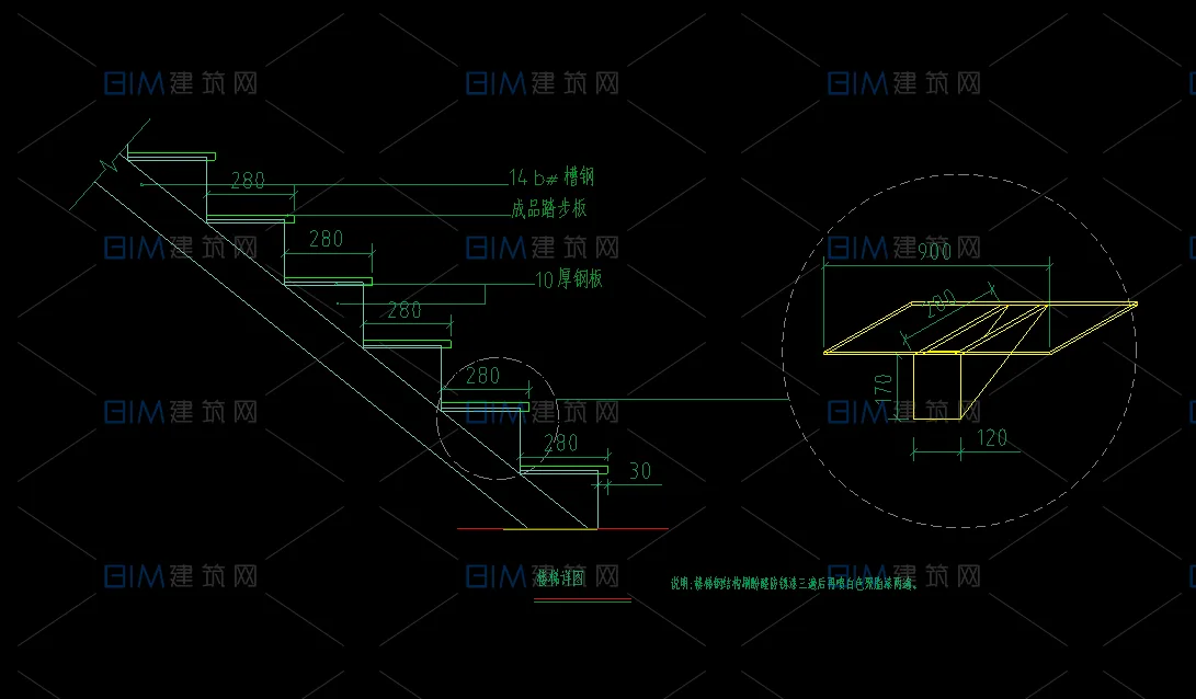 23 sets of steel structure evacuation stairs, outdoor steel ladder CAD detailed drawings in DWG format