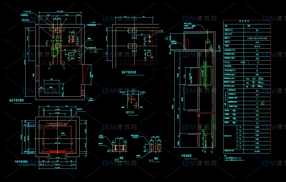 88 sets of elevator detailed drawings, mall escalators, passenger elevators, freight elevators, rolling elevators CAD drawings in DWG format