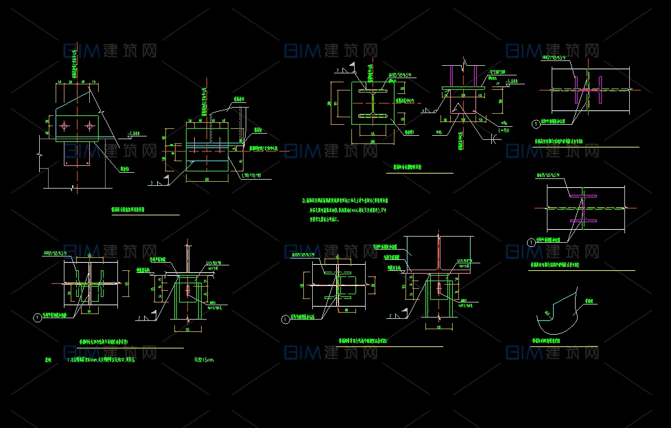 23 sets of steel structure evacuation stairs, outdoor steel ladder CAD detailed drawings in DWG format