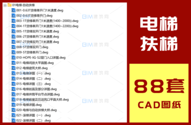 88 Comprehensive CAD Drawings of Mall Escalators, Passenger, Freight, and Rolling Elevators in DWG Format-BIM WORLD