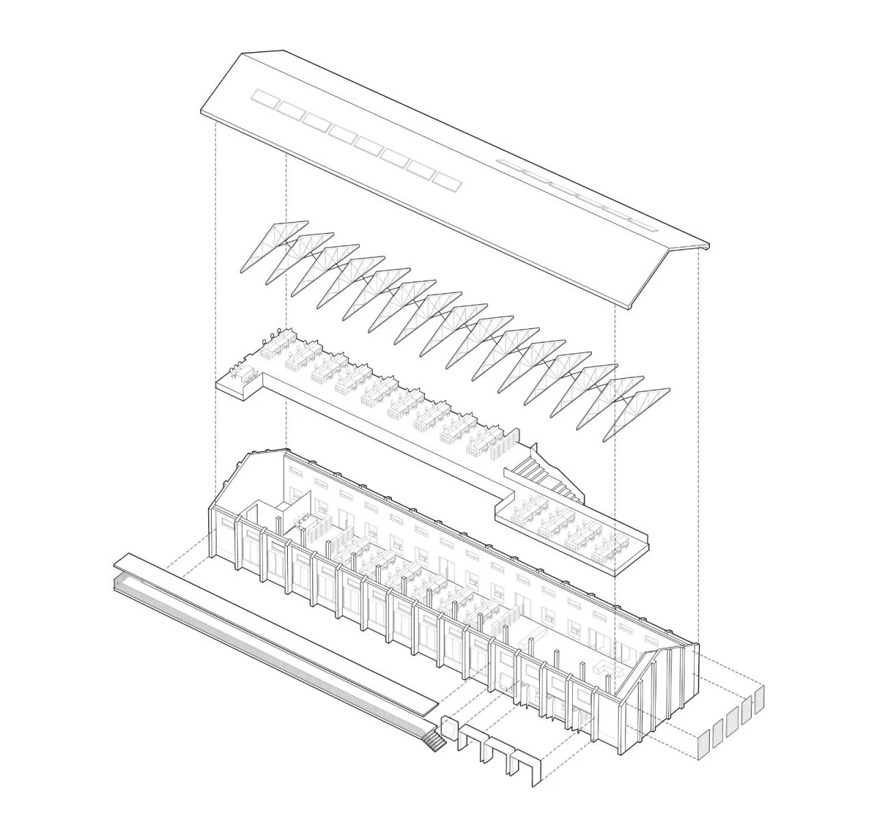 Analysis diagram of the decomposition of the renovated grain silo © line+