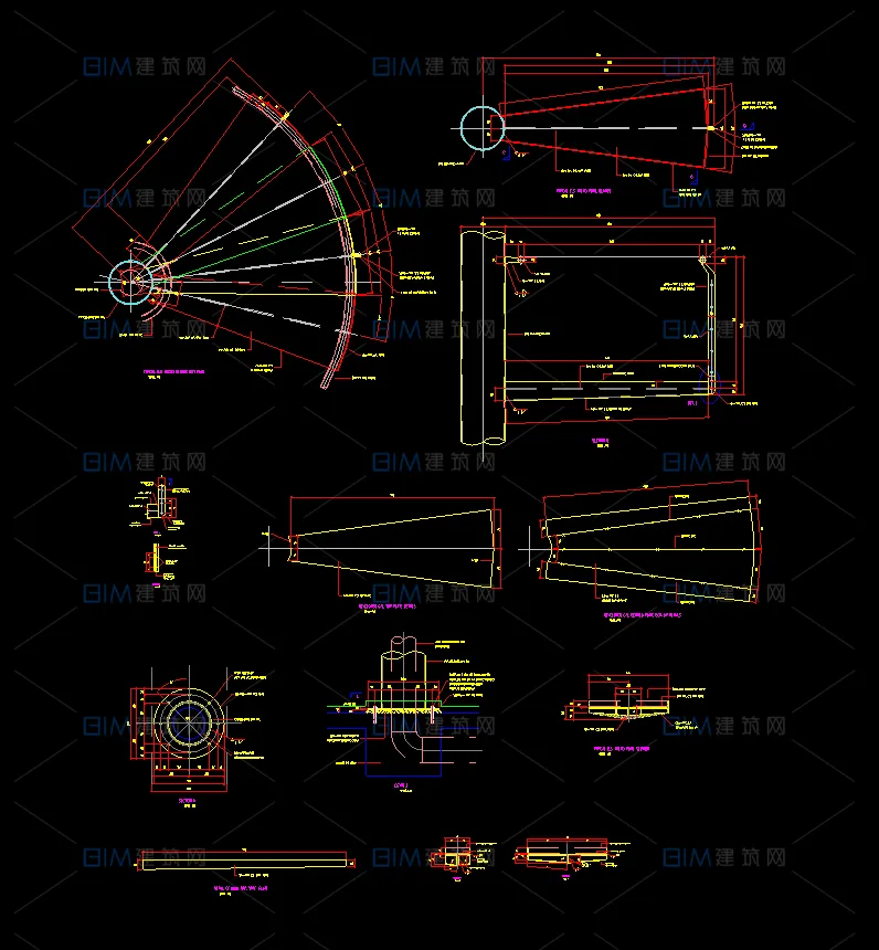 15 sets of spiral staircase arc-shaped structure staircase detailed CAD drawings in DWG format