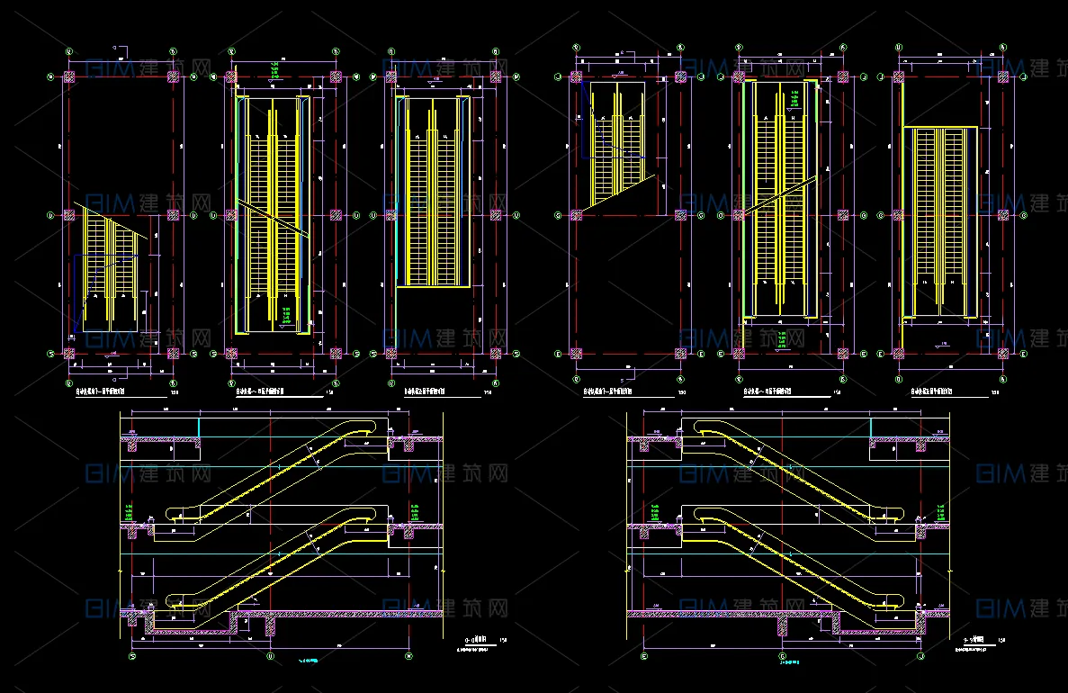 88 sets of elevator detailed drawings, mall escalators, passenger elevators, freight elevators, rolling elevators CAD drawings in DWG format