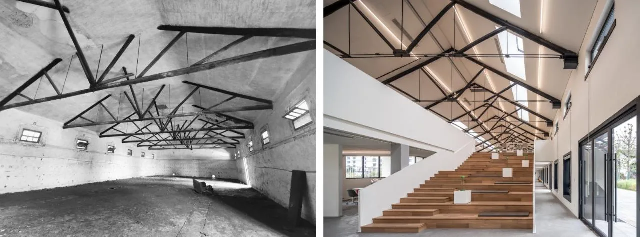 Comparison photography before and after indoor space renovation: Chen Xi Studio (right in the picture)