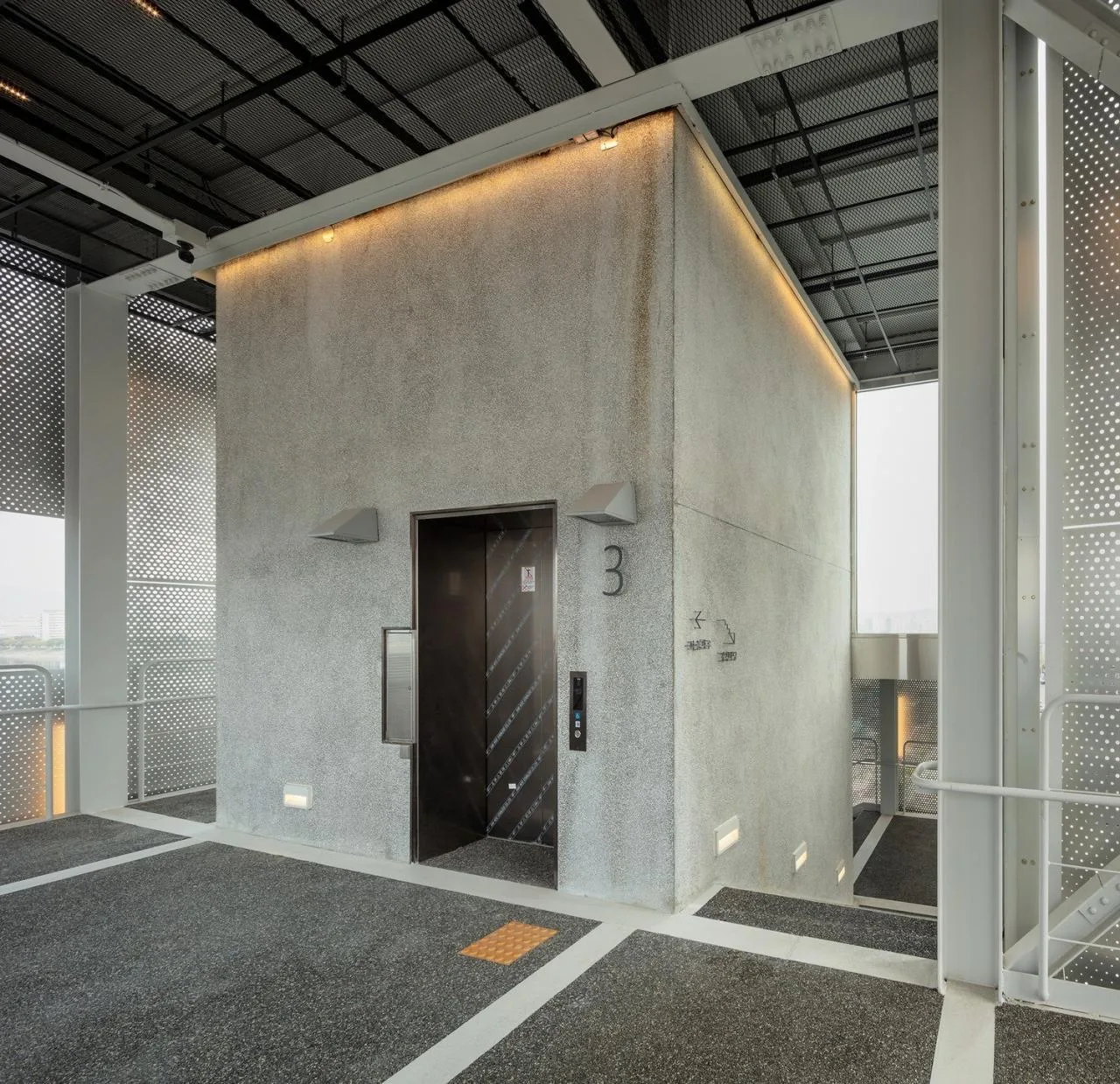 BIM Architecture | Advanced Use of Perforated Panels, Thousand Plateau Observation Deck/Emer sys