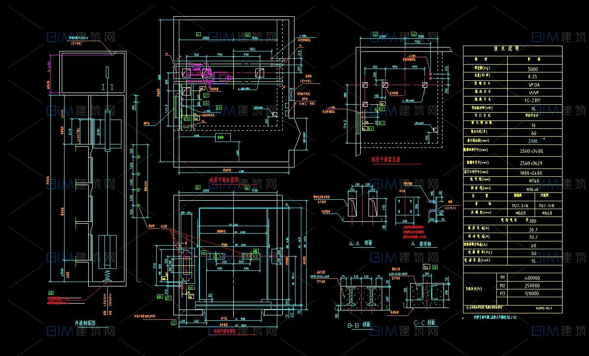 88 sets of elevator detailed drawings, mall escalators, passenger elevators, freight elevators, rolling elevators CAD drawings in DWG format