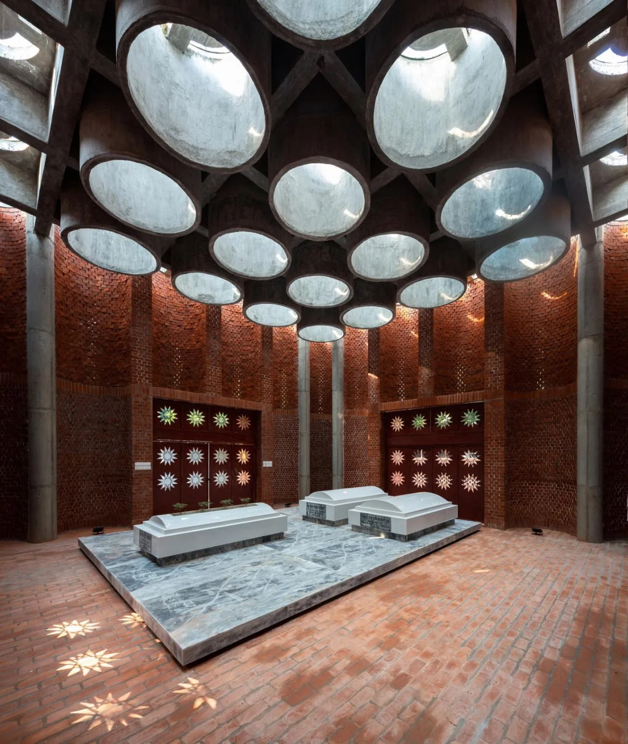 BIM Architecture | Mausoleum Memorial Hall, Concrete Cylinder 'Dripping'/Sthapotik