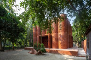 BIM Architecture: Concrete Cylinder Design for Mausoleum Memorial Hall by Sthapotik-BIM WORLD