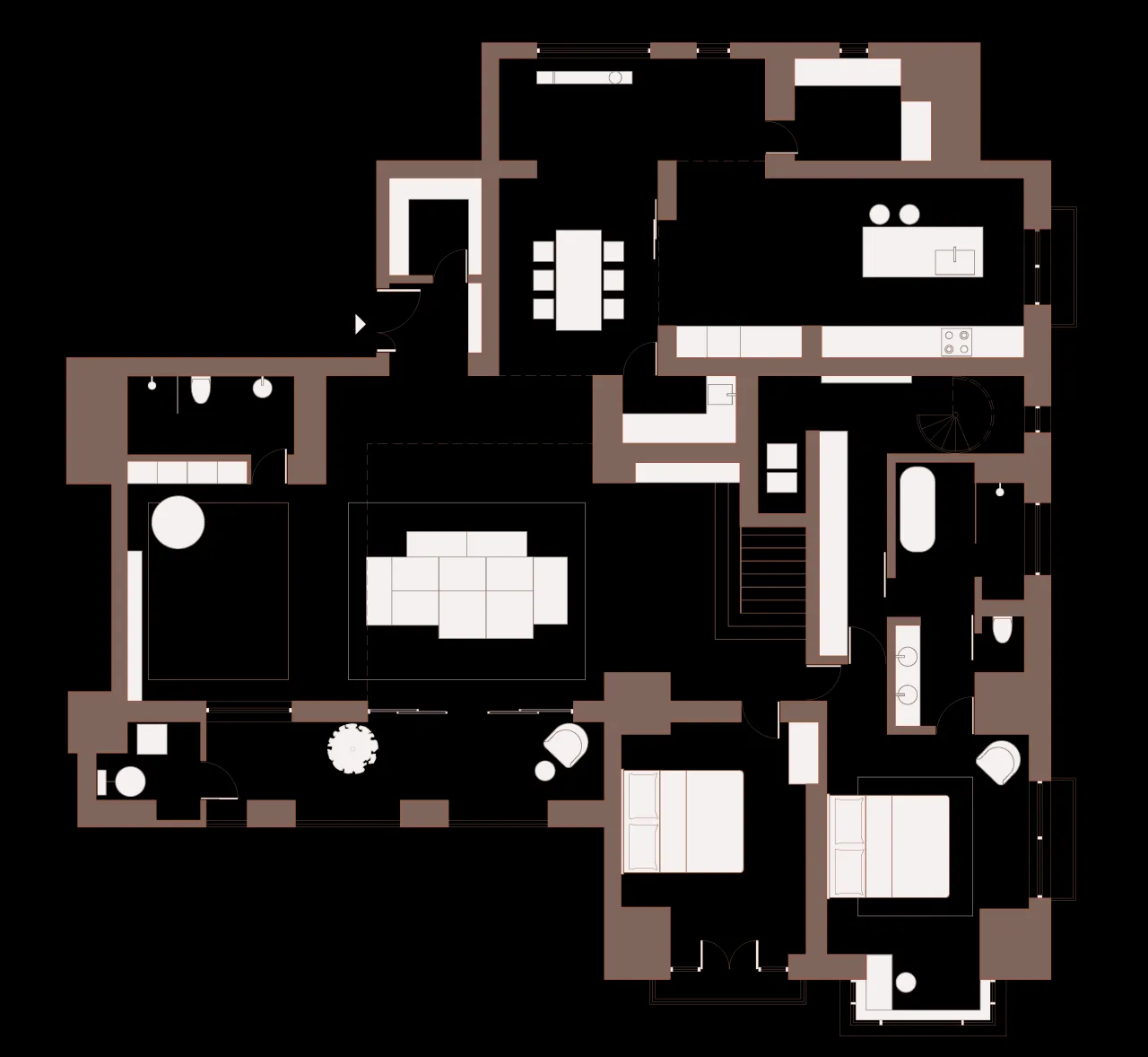 BIM building | 420 square meter duplex apartment under wutong tree: ingenious creation of "line of sight connectivity" elevated space/eight wasteland design for young families