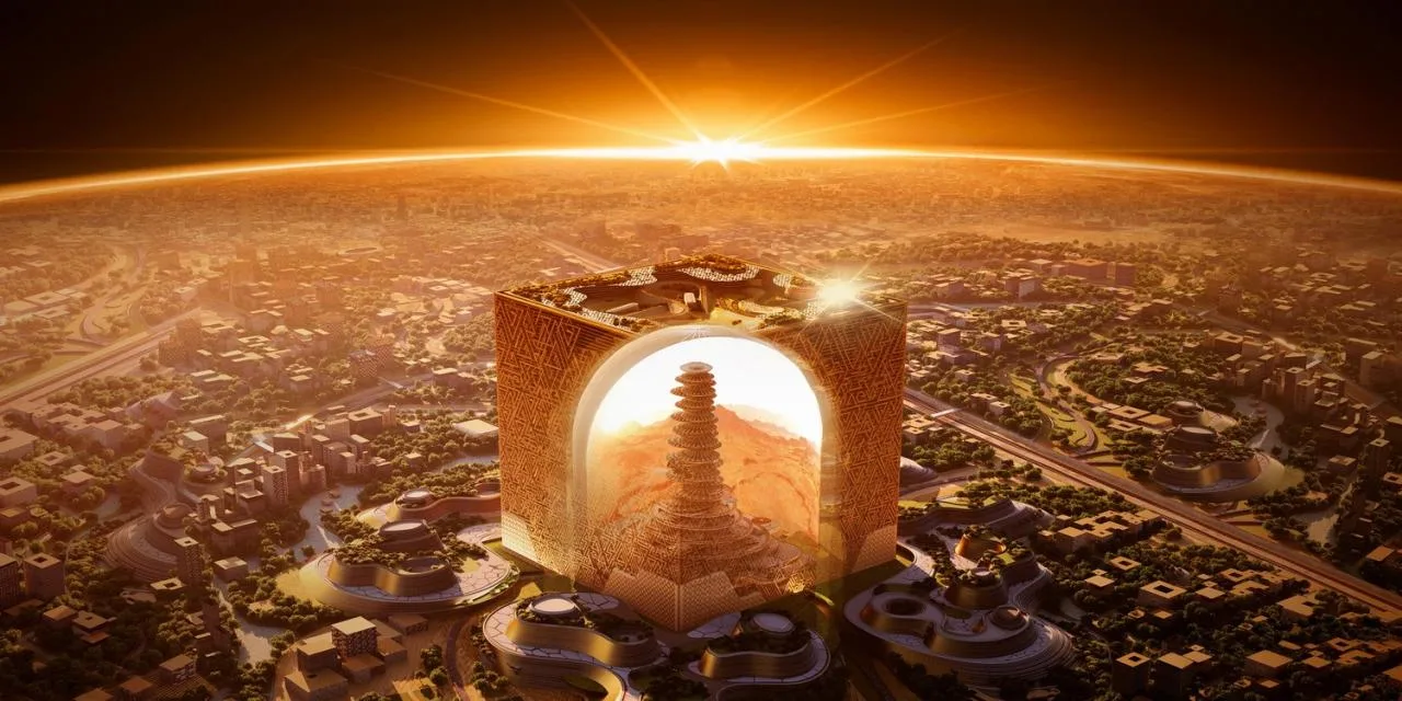 BIM Architecture | Saudi Arabia's New Brain Hole: Cube Building with Dome Tower Inside
