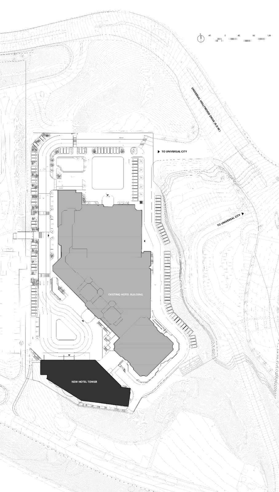 BIM Architecture | Hilton Hotel Expansion in Universal Studios, Los Angeles/Zhu Peidong line+Architecture Firm