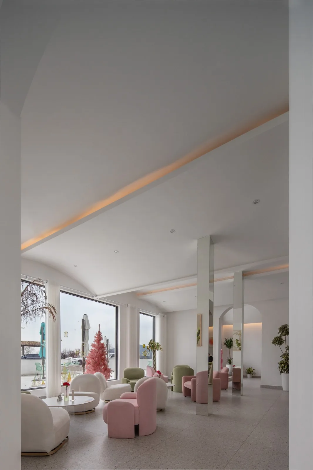 BIM architecture | Holiday dining bar/flat design by the lakeside highway