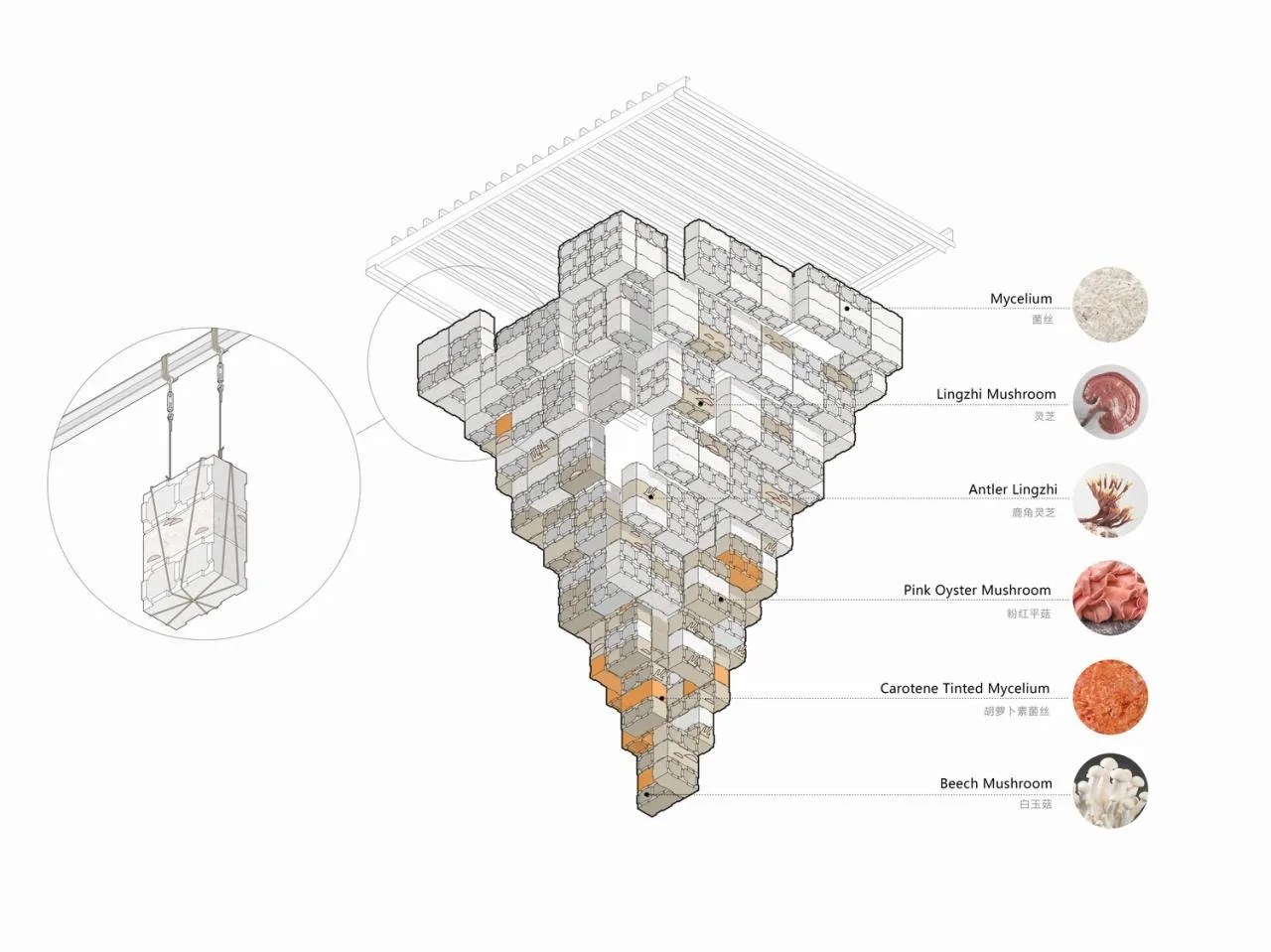 BIM Architecture | Reverse Construction: Mushroom Brick Pyramid/Lu Yichen, Link Arc Architecture Firm