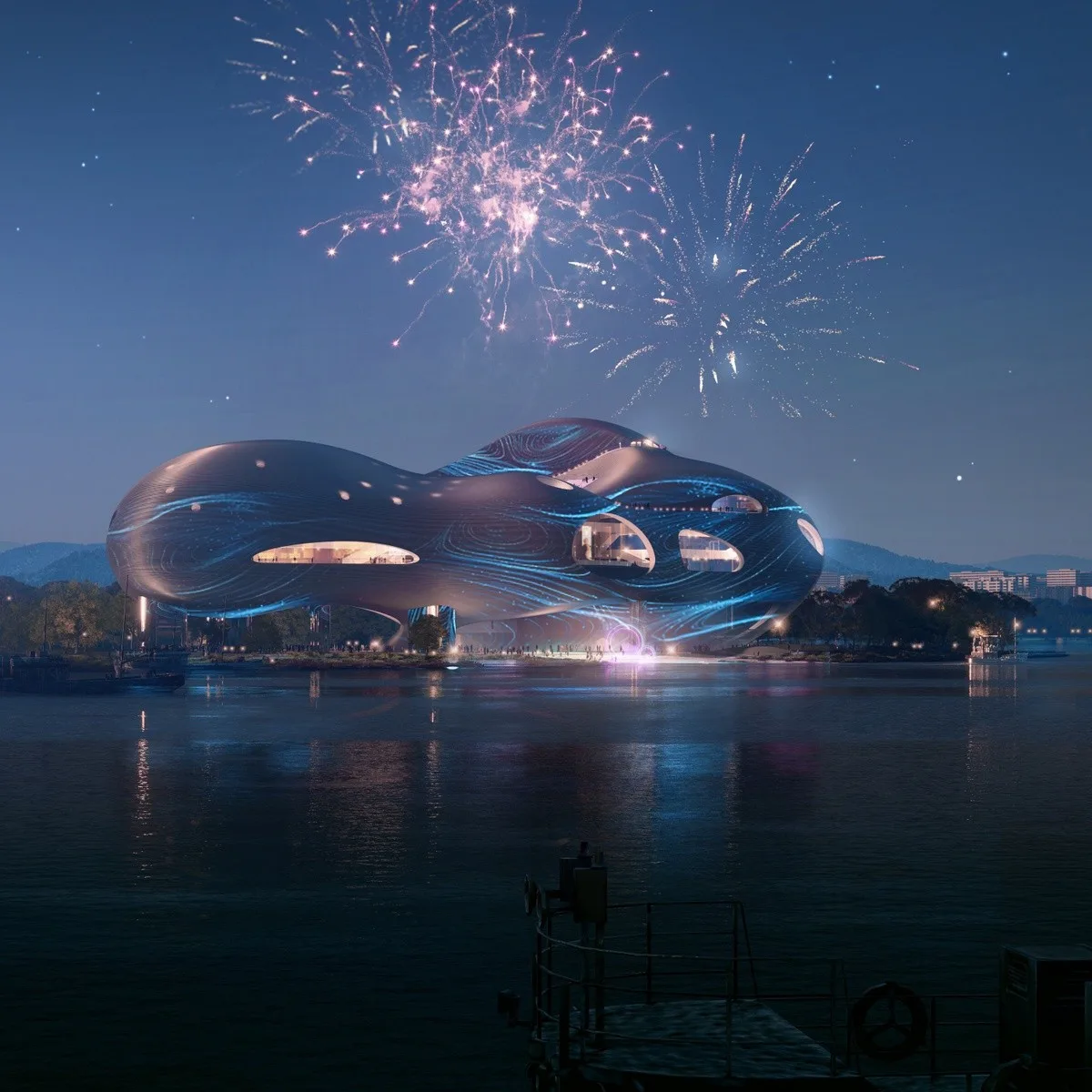 BIM Architecture | Building to Repair Damaged Sites: Yichang Grand Theater Winning Bid Deepening Plan/OPEN