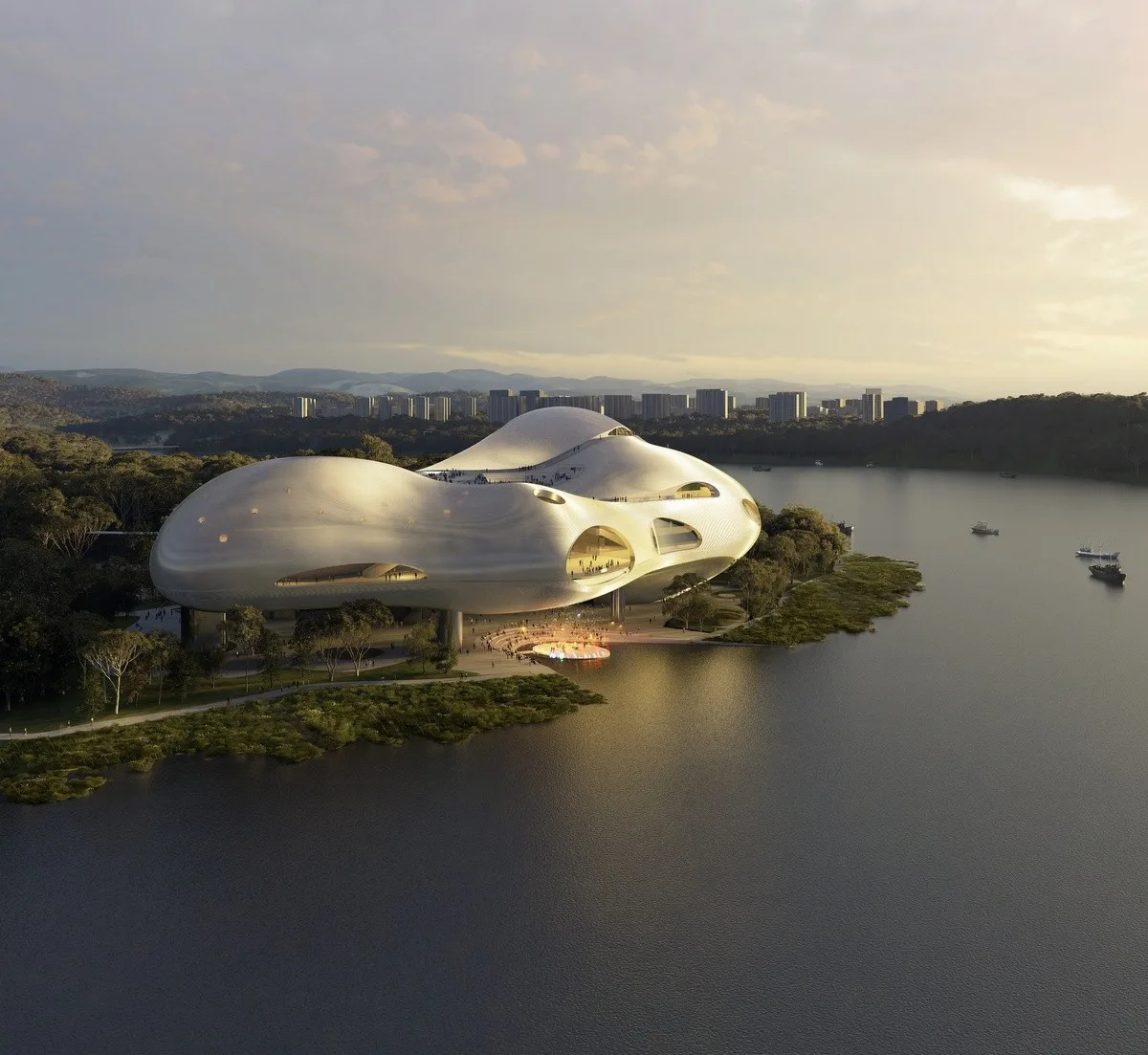 BIM Architecture | Building to Repair Damaged Sites: Yichang Grand Theater Winning Bid Deepening Plan/OPEN