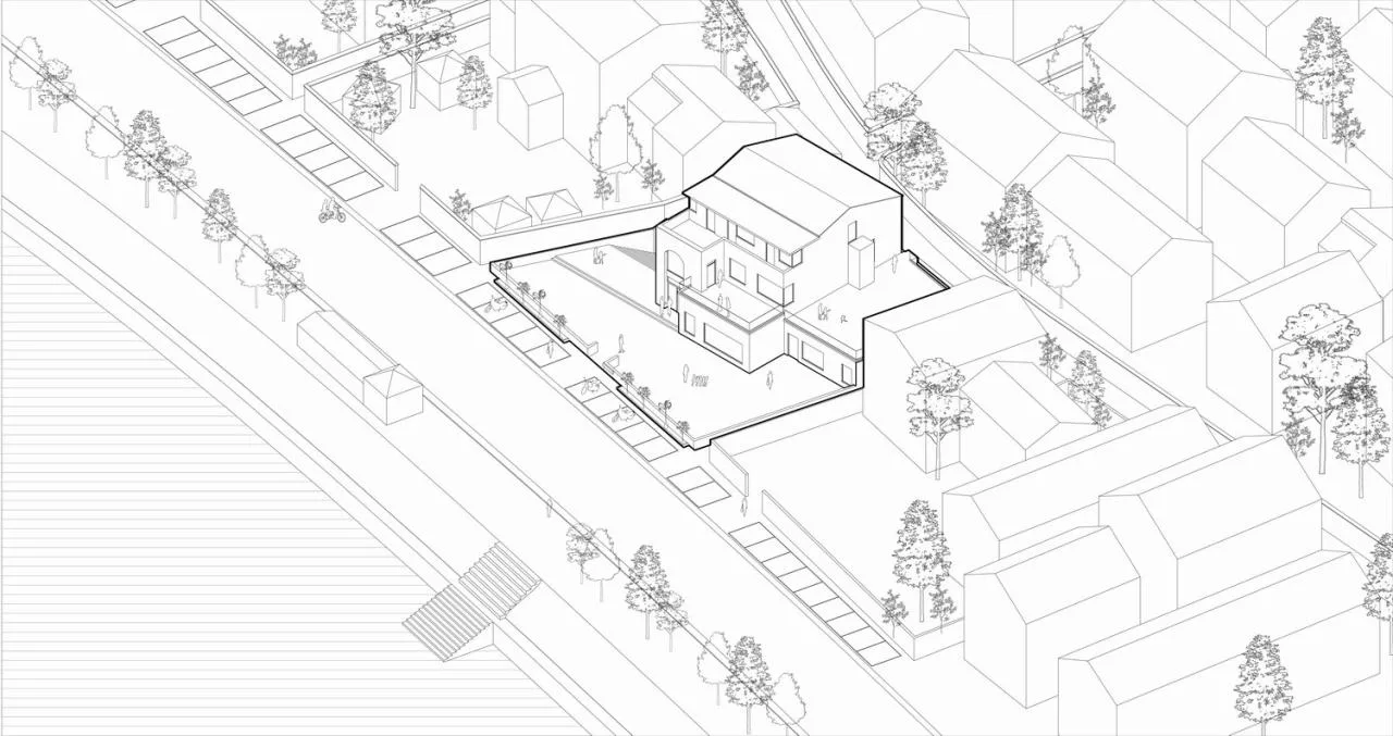 BIM architecture | Holiday dining bar/flat design by the lakeside highway