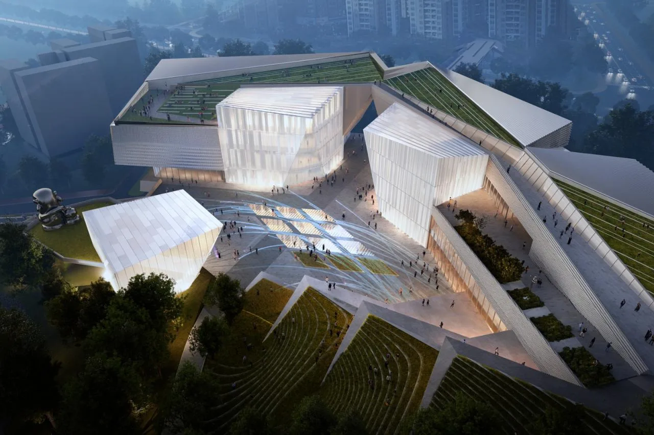 BIM Architecture | Shenzhen Key City Cultural Space: Longhua Two Hearts and One Pavilion/AG Huichuang