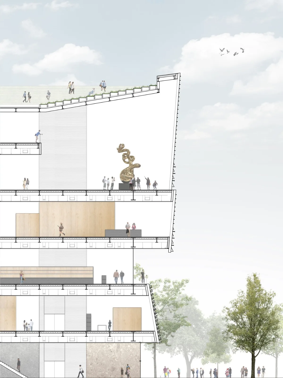 BIM Architecture | Shenzhen Key City Cultural Space: Longhua Two Hearts and One Pavilion/AG Huichuang
