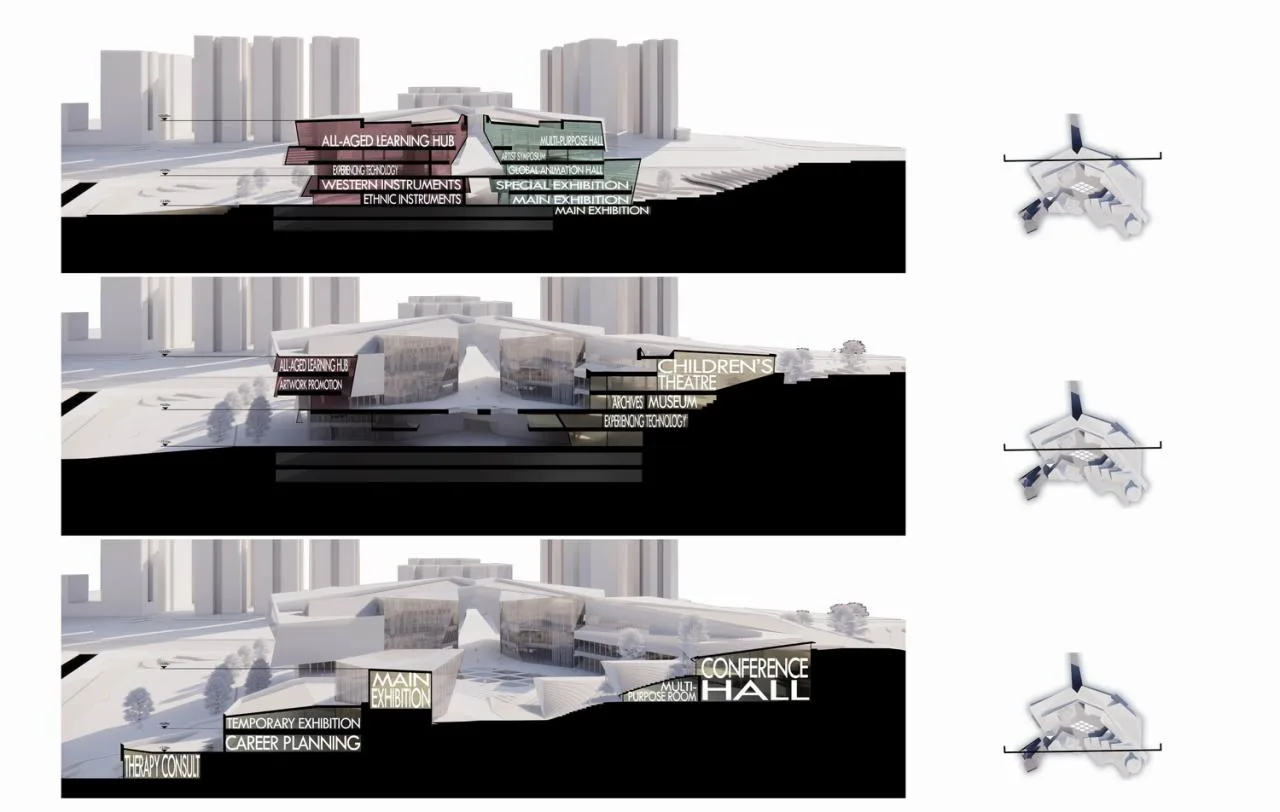 BIM Architecture | Shenzhen Key City Cultural Space: Longhua Two Hearts and One Pavilion/AG Huichuang
