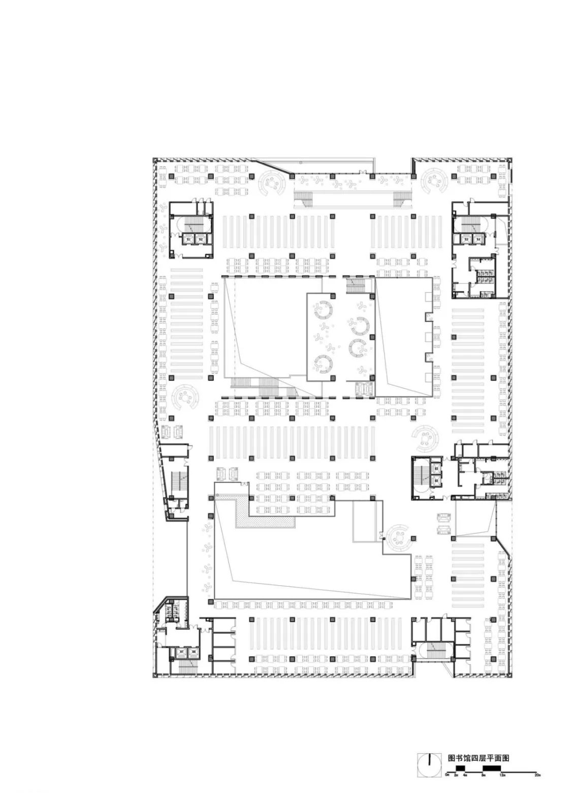 Fourth floor plan of the Library of Northwest A&F University North Campus