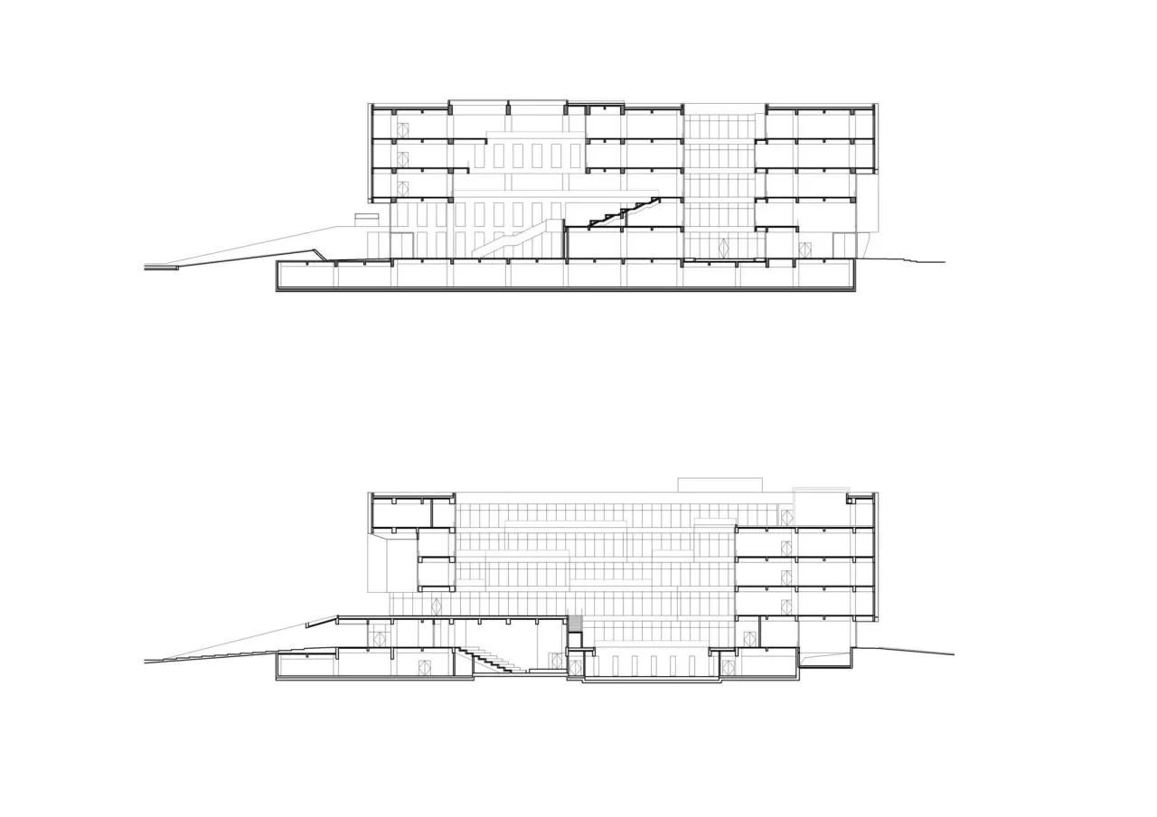 Section diagram of the Library of Northwest A&F University North Campus