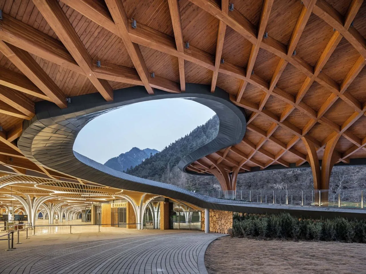 BIM Architecture | Jiuzhaigou Valley Scenic and Historic Interest Area Valley Entrance Three dimensional Tourist Service Center/Tsinghua University Architectural Design and Research Institute
