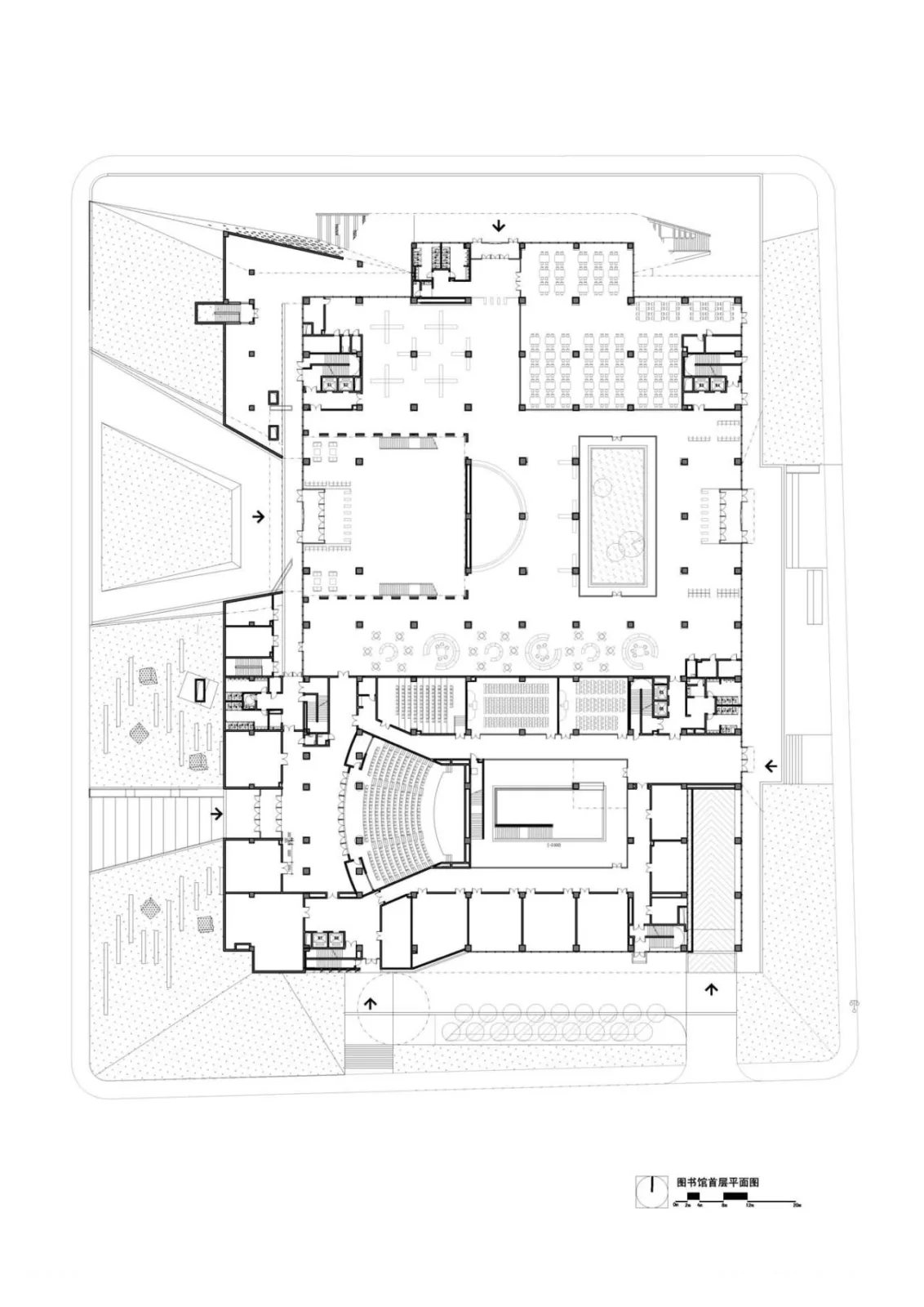 First floor plan of the Library of Northwest A&F University North Campus