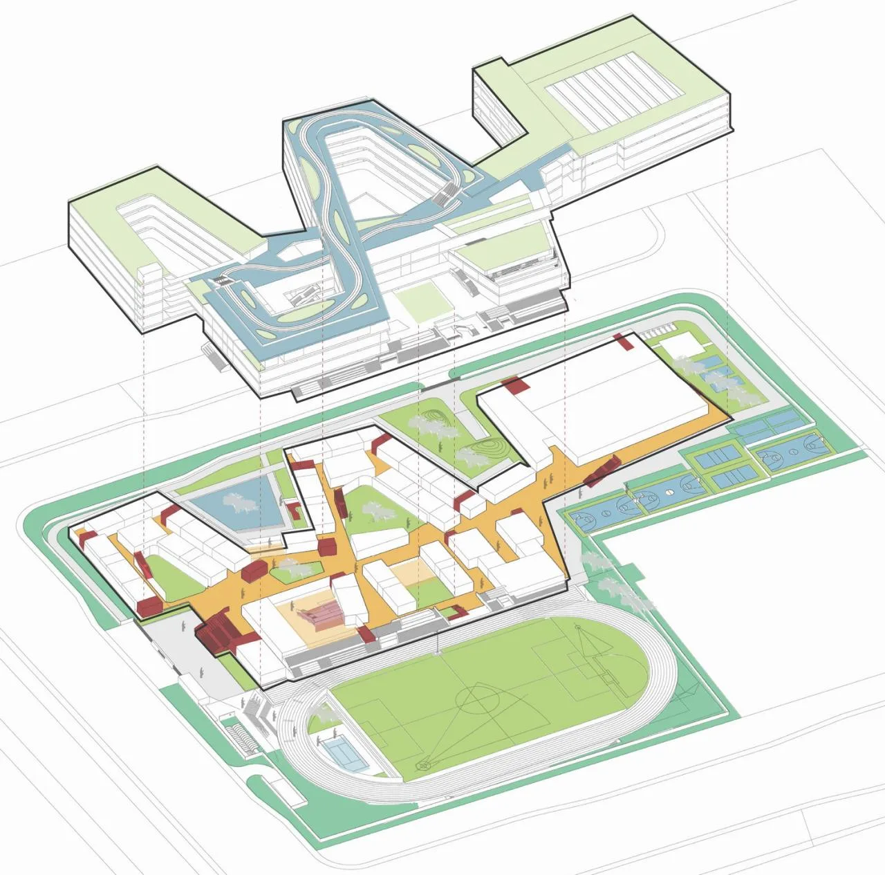 BIM Architecture | Folding Campus · Suzhou Jinyan Road High School/Jianhe Architecture