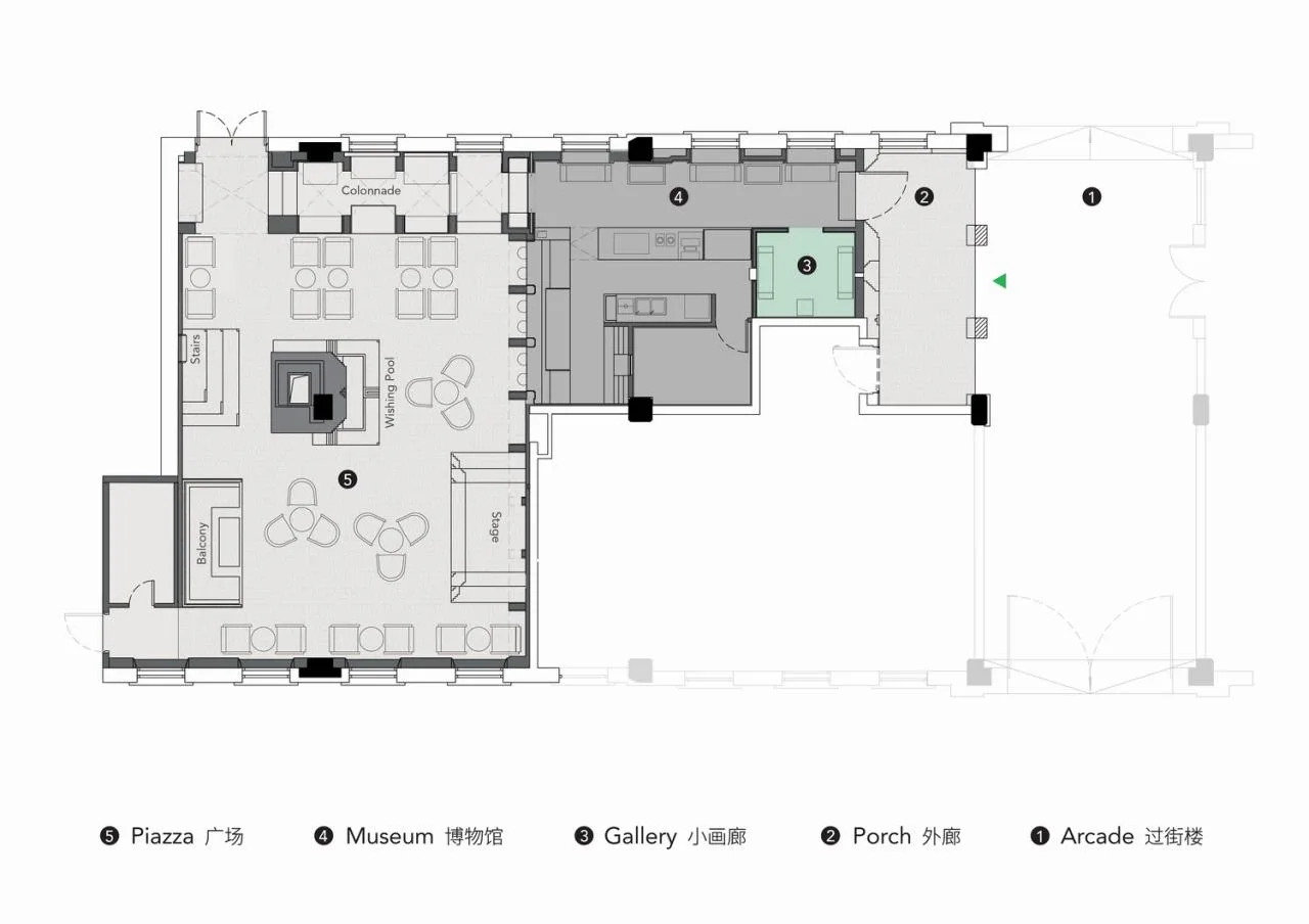 BIM Architecture | Piazza in a room: Macably Coffee (Historical Museum Store)/Wutopia Lab