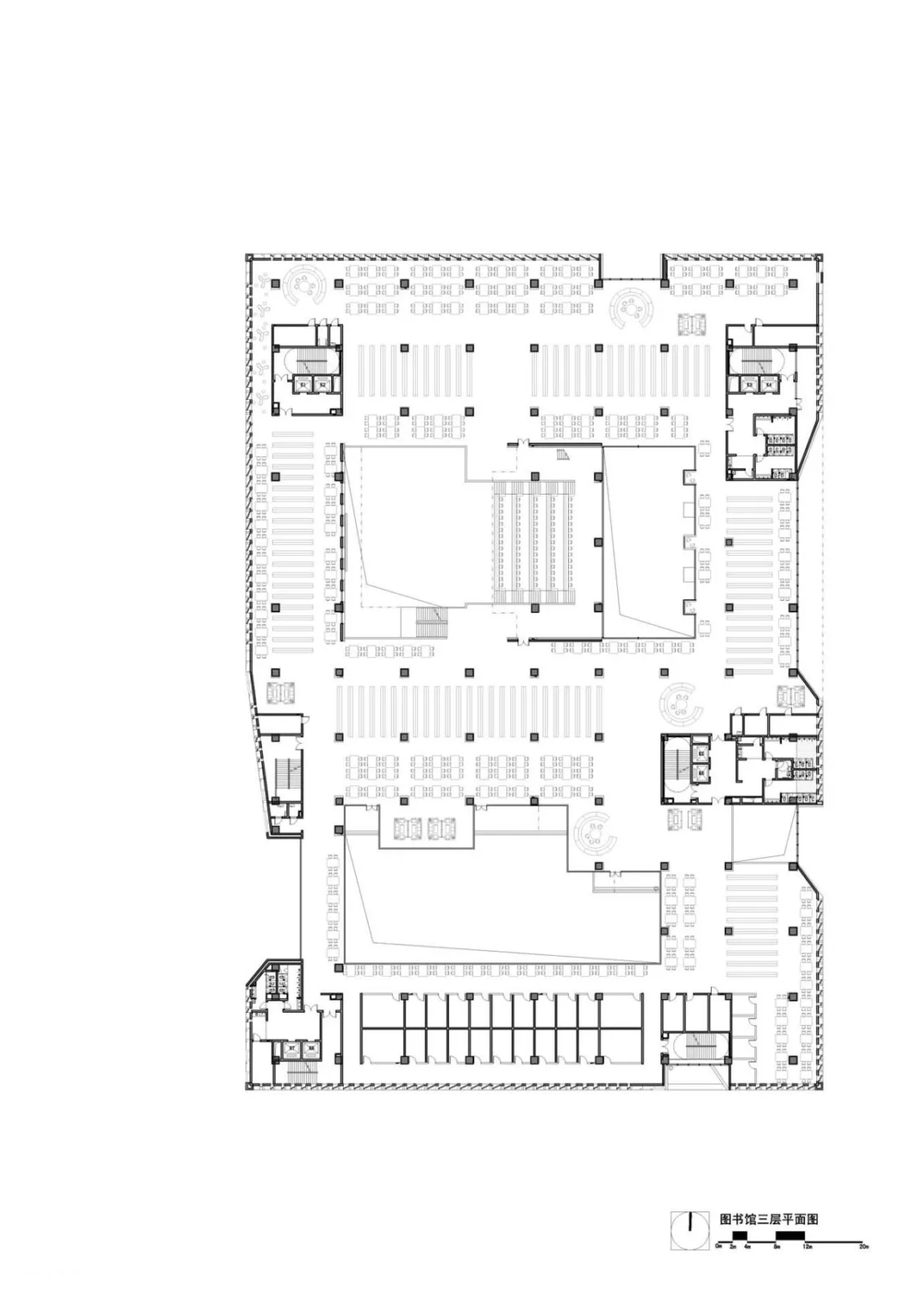 Third floor plan of the Library of Northwest A&F University North Campus