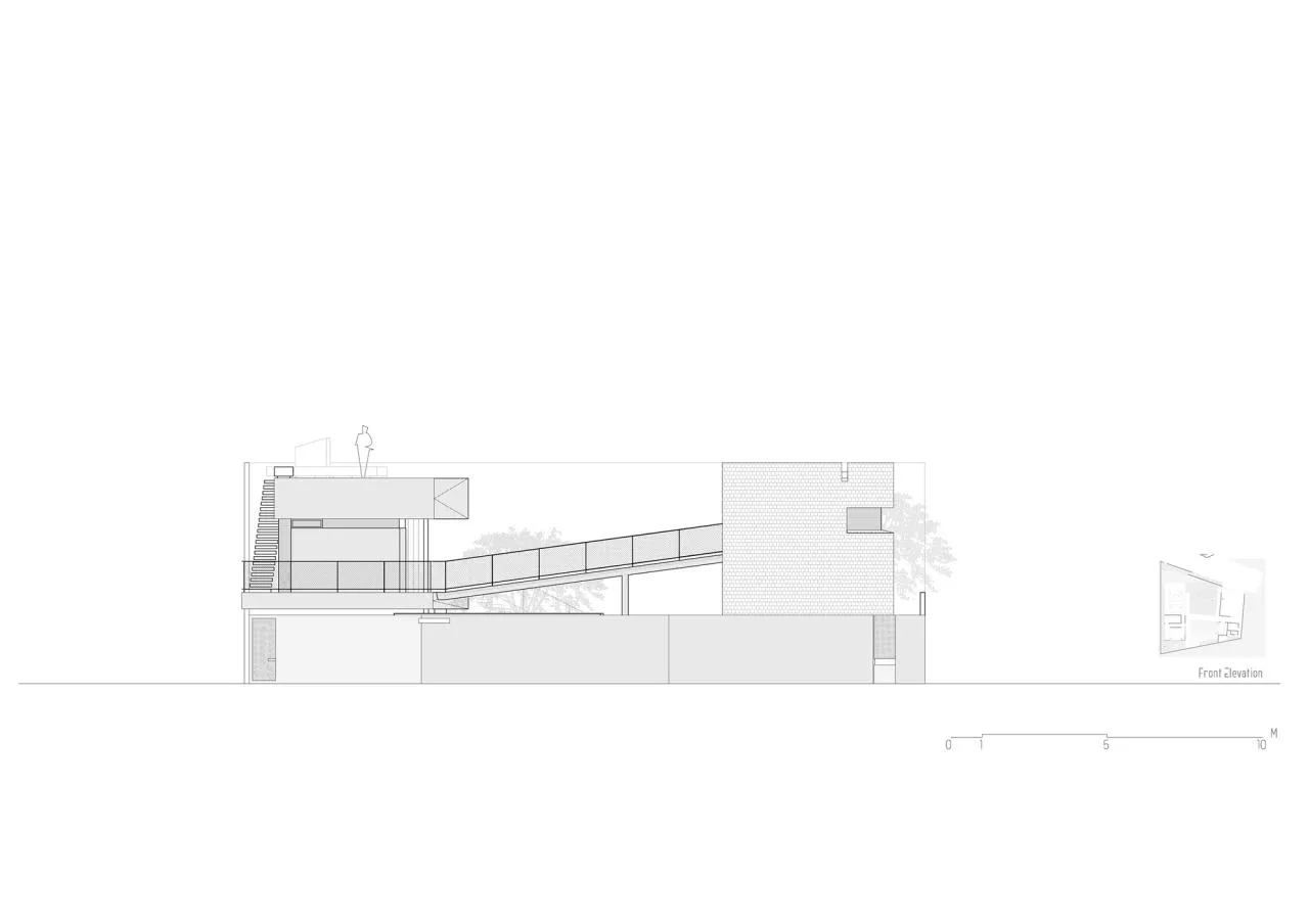 BIM architecture | connected by a cross corridor bridge, Tanatakah villa/asimapra