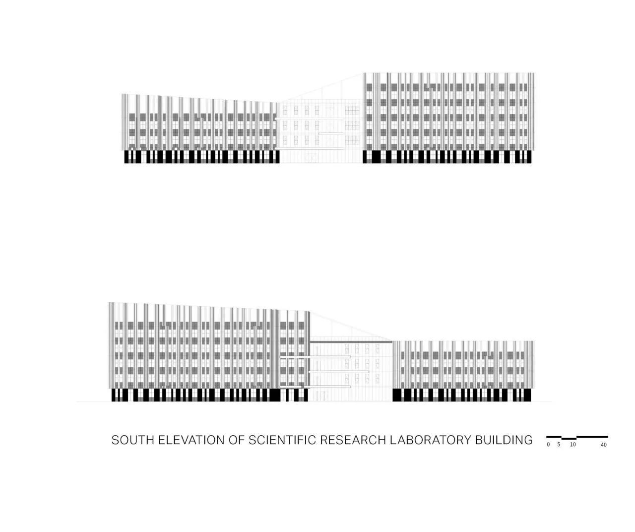 BIM Architecture | Zhejiang University Quzhou 'Two Houses'/French AS Architecture Studio - Elevation Drawing