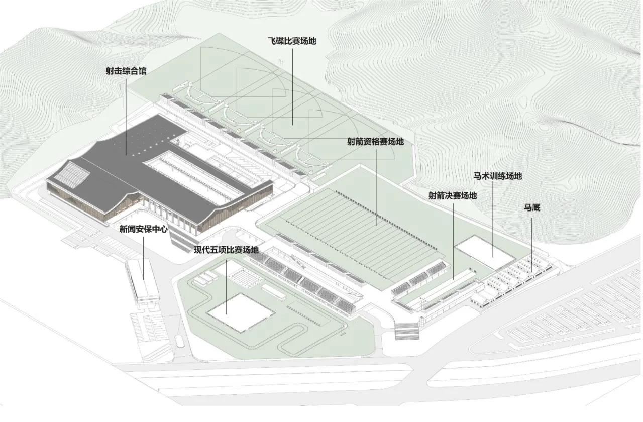 BIM Architecture | Fuyang Yinhu Sports Center: Asian Games Shooting and Archery Modern Pentathlon Hall/Zhejiang University Architectural Design and Research Institute