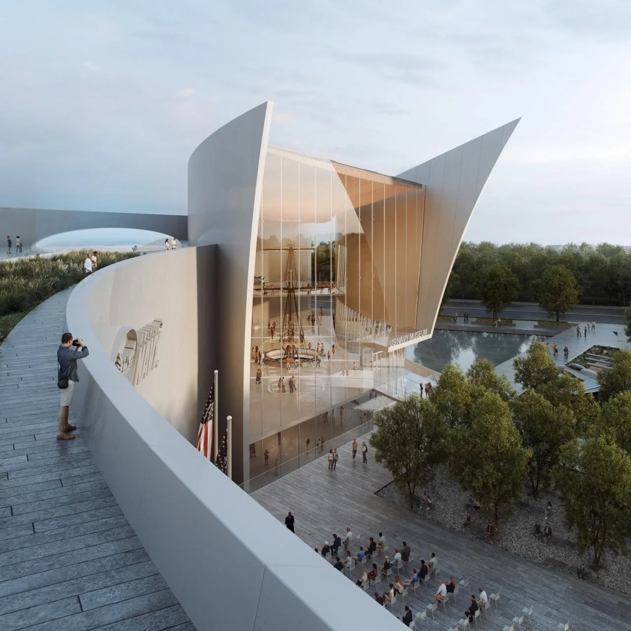 BIM Architecture | US Navy's New National Museum shortlist announced: Perkins&Co; Will scheme presentation