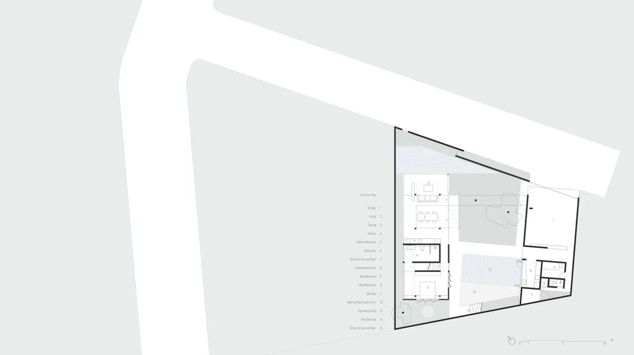 BIM architecture | connected by a cross corridor bridge, Tanatakah villa/asimapra