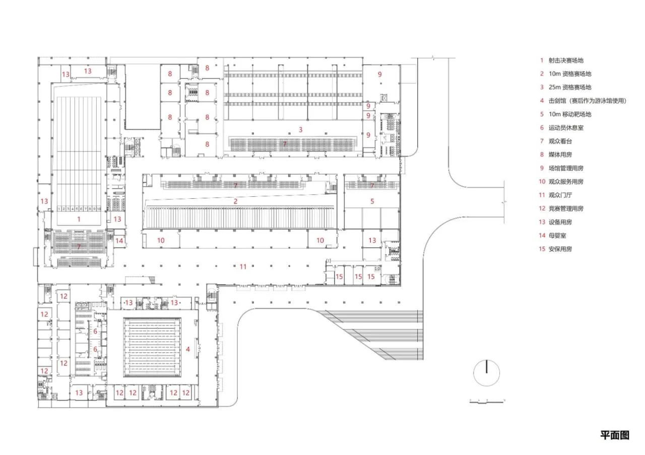 BIM Architecture | Fuyang Yinhu Sports Center: Asian Games Shooting and Archery Modern Pentathlon Hall/Zhejiang University Architectural Design and Research Institute